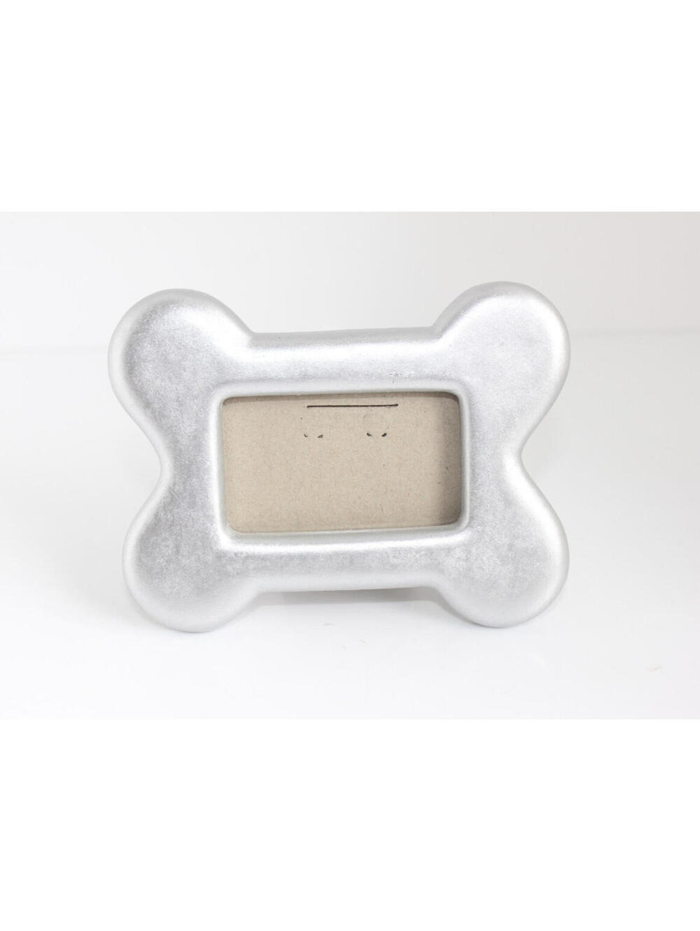 Silver Dog Bone Shaped Pictuer Frame 3" X 2" Tabletop Dog Lover Gift